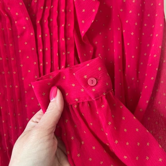 LOFT Raspberry Pink Long Sleeve Ruffle Blouse Women’s Size Small - Picture 16 of 16